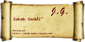 Jakab Gedő névjegykártya